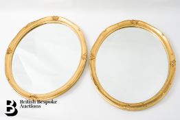 Gilt Oval Mirrors