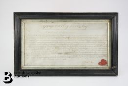 George III Era Document with Seal of George Earl of Coventry