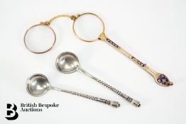 Gold Plated Enamel Lunette