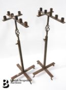 Pair of Wrought Metal Candlestands