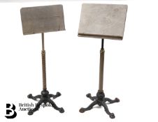 Two Wrought Iron Base Music Stands