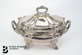 Large Silver Plated Tureen and Cover