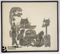 Six Thai Temple Rubbings