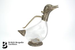 Mid 20th Century Silver Duck Decanter