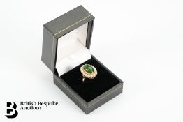 14ct Yellow Gold, Jade and Pearl Ring