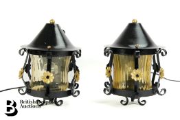 Pair of Italian Wrought Iron Italian Lights