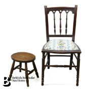 Victorian Bedroom Chair and Stool
