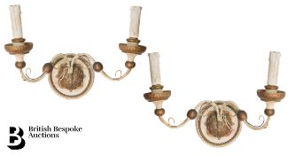 Pair of Italian Two Branch Wall Lights