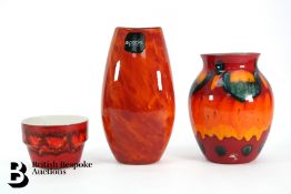 Three Poole Pottery Vases