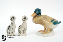 Beswick Duck and Cheshire Cats