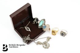 9ct White Gold Necklace and Pendant