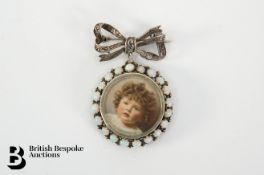Silver and Opal Portrait Miniature Locket