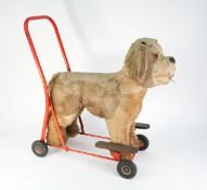 Mohair Push-Along Dog