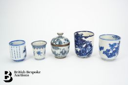 Japanese Blue and White Beakers
