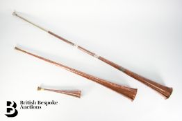 Three Copper Coaching Horns