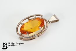 Silver and Amber Pendant