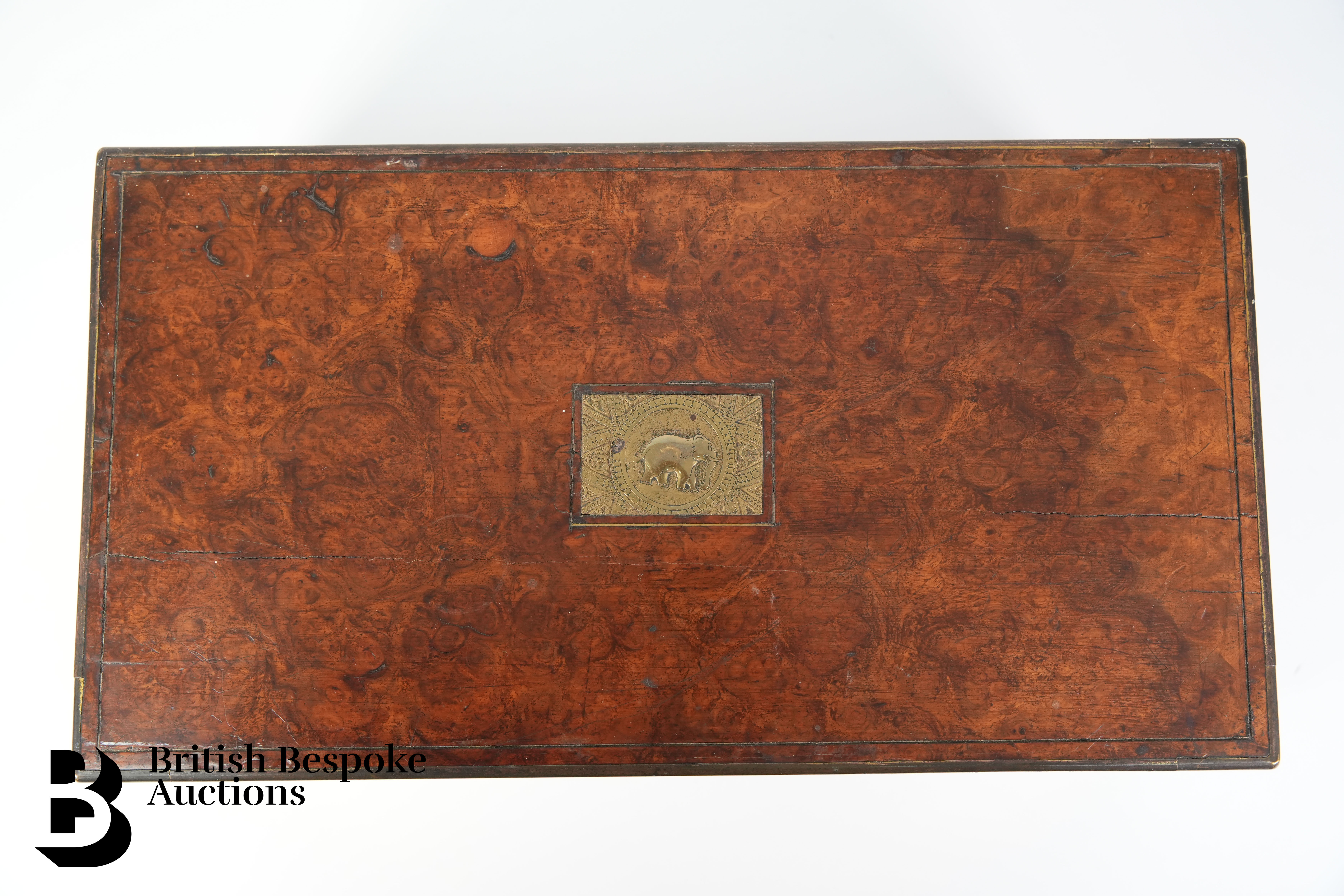 Burr Walnut Writing Box - Image 2 of 4