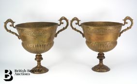 Pair of Brass Vases
