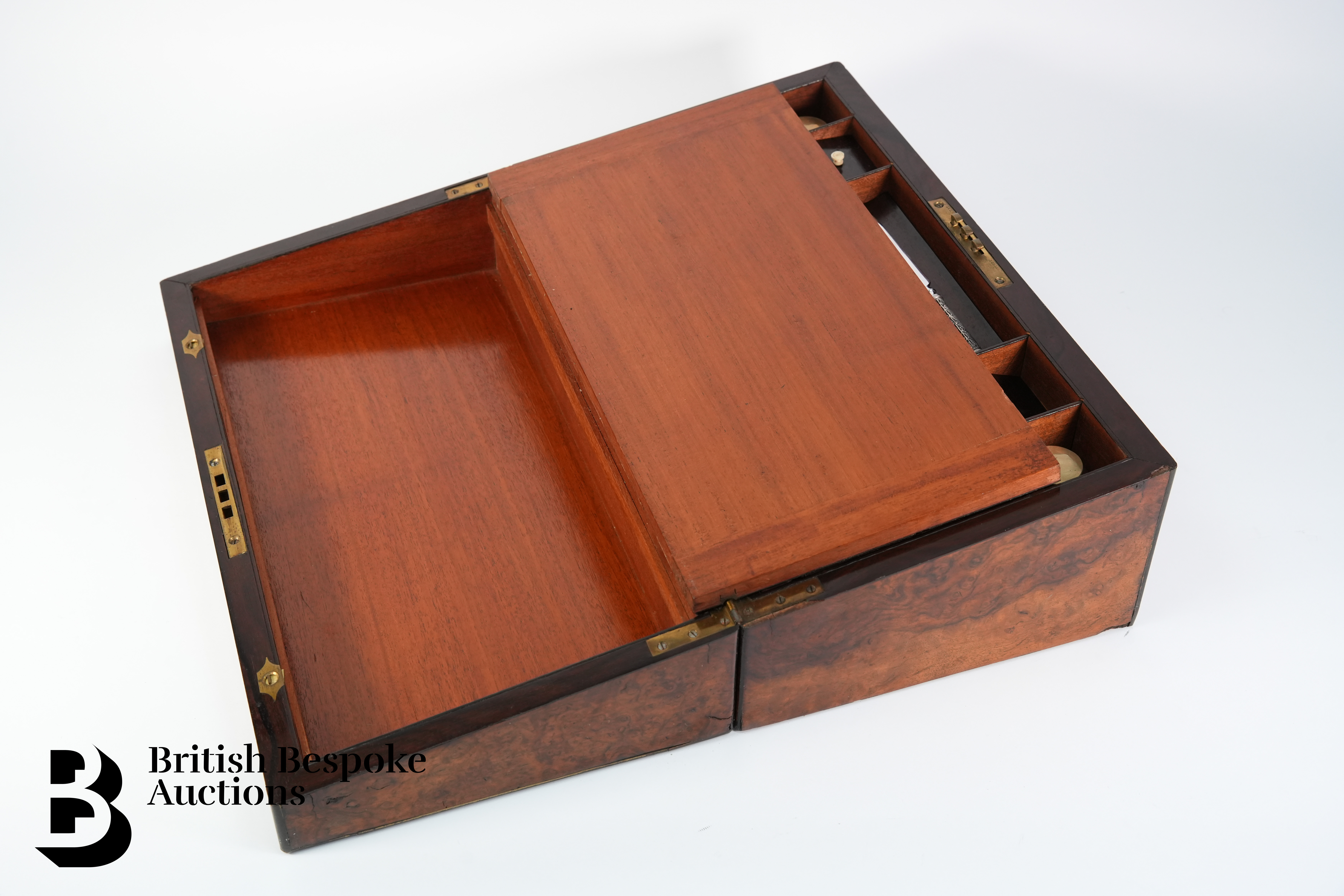 Burr Walnut Writing Box - Image 4 of 4