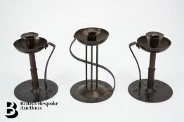 Three Hugo Berger (Goberg) Candlesticks