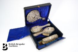 Late Victorian Silver Plated Vanity Set