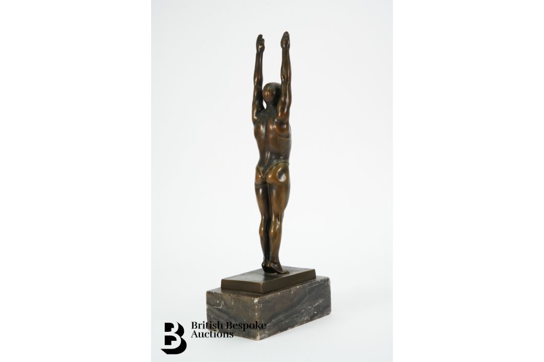 Bronzed Gymnastic Figure - Image 2 of 2