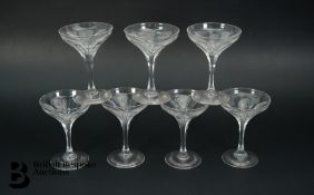 Seven Vintage Cocktail Glasses/Coup