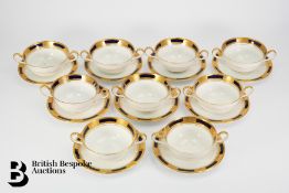 Nine Aynsley Empress Cobalt Soup Bowls