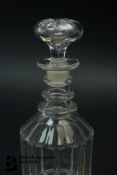 Georgian Crystal Cylindrical Glass Decanter and Stopper