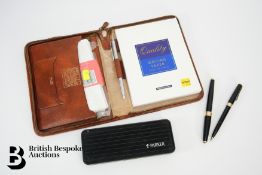 Miscellaneous Pens and Leather Writing Case