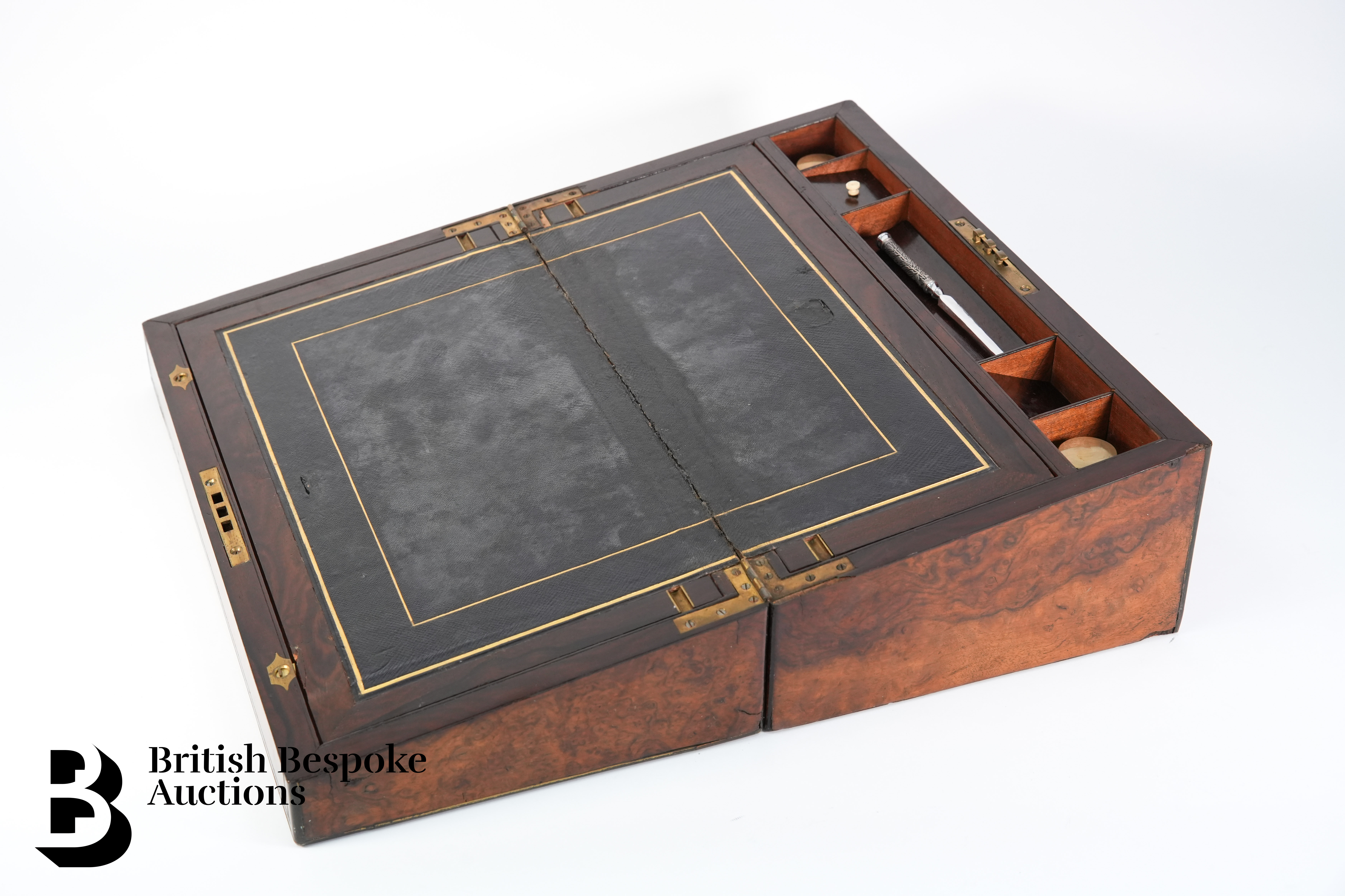 Burr Walnut Writing Box - Image 3 of 4