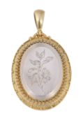 A Victorian oval locket