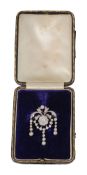 An Edwardian garland diamond-set brooch/pendant