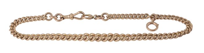 An 9ct gold curb-link fob chain