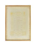 Silk programme for a Gala Performance at the Royal Opera Covent Garden