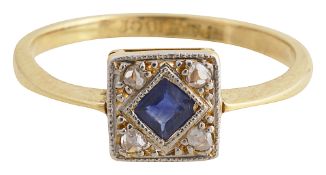 A sapphire and diamond-set ring