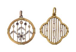 Two Belle Epoque pendants