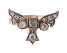 A winged diamond ring