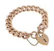 9ct gold flattened curb link bracelet