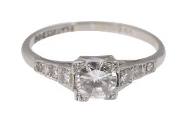 A diamond single stone ring