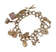 A 9ct gold charm bracelet
