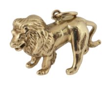 A 9ct gold lion charm