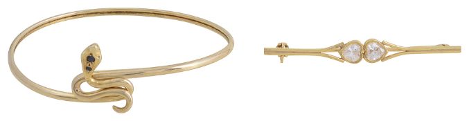14k snake bangle