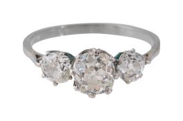 A diamond three stone ring