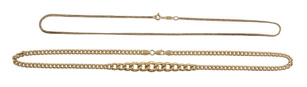 An 18ct gold curb-link chain
