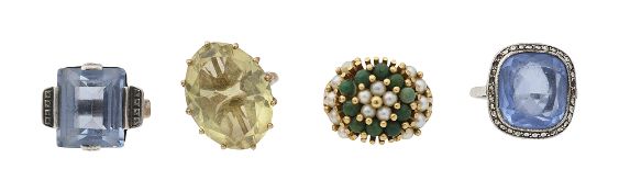 A collection of dress rings (4)