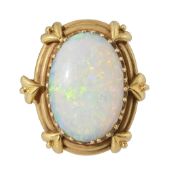 An oval opal ring