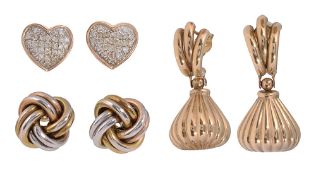 Three pairs of earrings