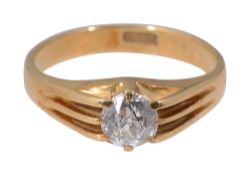A diamond single stone ring