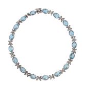 An attractive light blue paste necklace